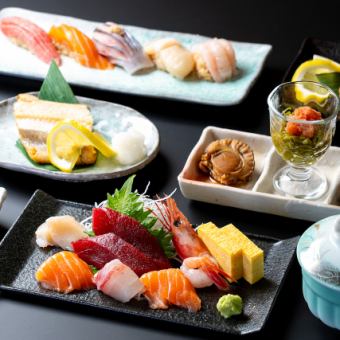 主厨精选套餐 ◆ 共7道菜，总价11,000日元（含税）（不含饮料）