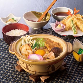 Szechuan-style miso stewed tempura set meal