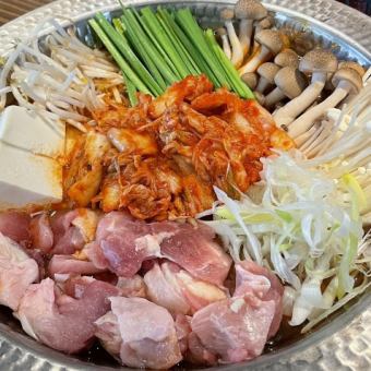 【忘年会プラン】ももや特製鶏キムチ鍋付き★飲み放題2時間付 ￥５０００