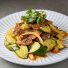 きゅうりと牛肉甘辛和え