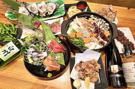 【음료 무제한 포함】 게 냄비 코스〈전 10품〉8000엔(부가세 포함)