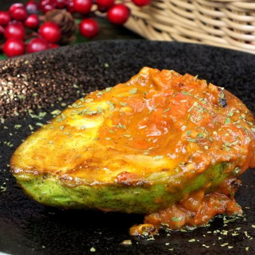 Grilled avocado with butter ~ Fresh tomato sauce ~