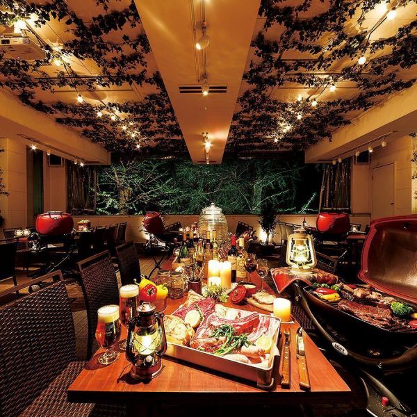 貸切もOK！最大60名様まで対応！開放感抜群のテラスは、お酒をより一層美味しくしてくれる魔法の空間★飲み放題の種類は55品以上、ノンアルコールドリンクも充実しています！［静岡駅  BBQ バーベキュー ビアガーデン 飲み放題 ランチ 貸切 女子会 記念日 誕生日］