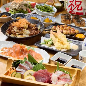 【きらくやコース】お造り3種盛りや豚肉たっぷり回鍋肉など全10品120分飲み放題付4000円(税込)