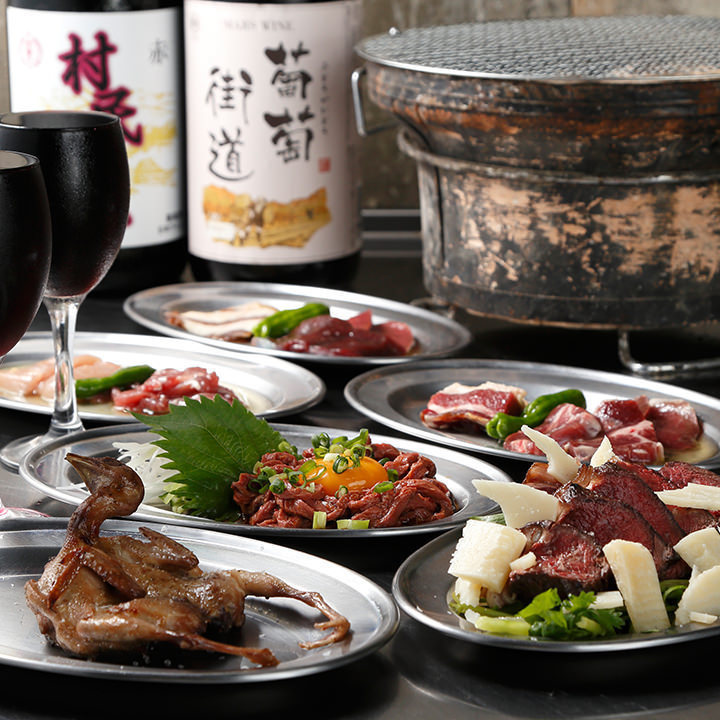 肉罠セット 『ジビエ肉3種・ユッケ（蝦夷鹿）・鶉丸焼き・塊肉付き 全6