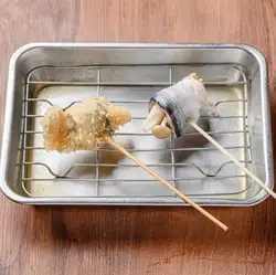 [Limited-time kushikatsu] Sanma (Pacific saury) and Shimeji mushroom wrapped kushikatsu (1 skewer)
