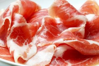 Prosciutto ham from Parma (currently from Spain) 25g per person