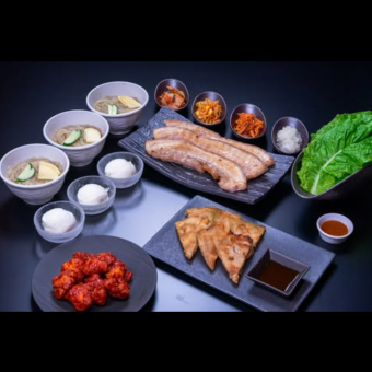 韓国料理と人気のサムギョプサルコース《全7品/3,800円》