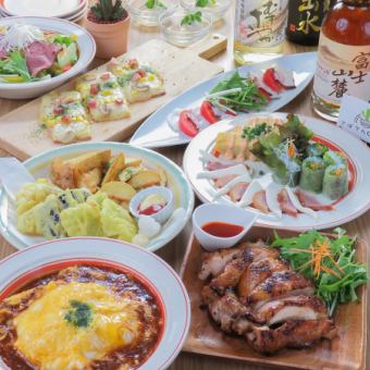 [Coupon accepted] Most popular [3H basic sabo banquet 2,500 yen] + 1,000 yen all-you-can-drink alcohol 8 dishes
