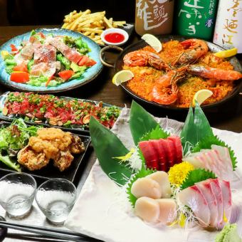 【一番人気★2時間飲み放題！】大人気海鮮パエリア付コース〈全6品〉