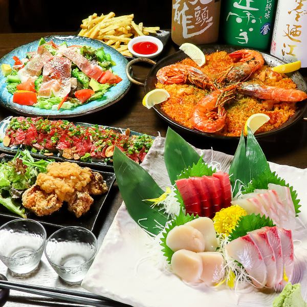 ★忘新年会におすすめ★【2時間飲み放題付】海鮮鍋コース〈全6品〉5500円！海鮮ミックスパエリアも！