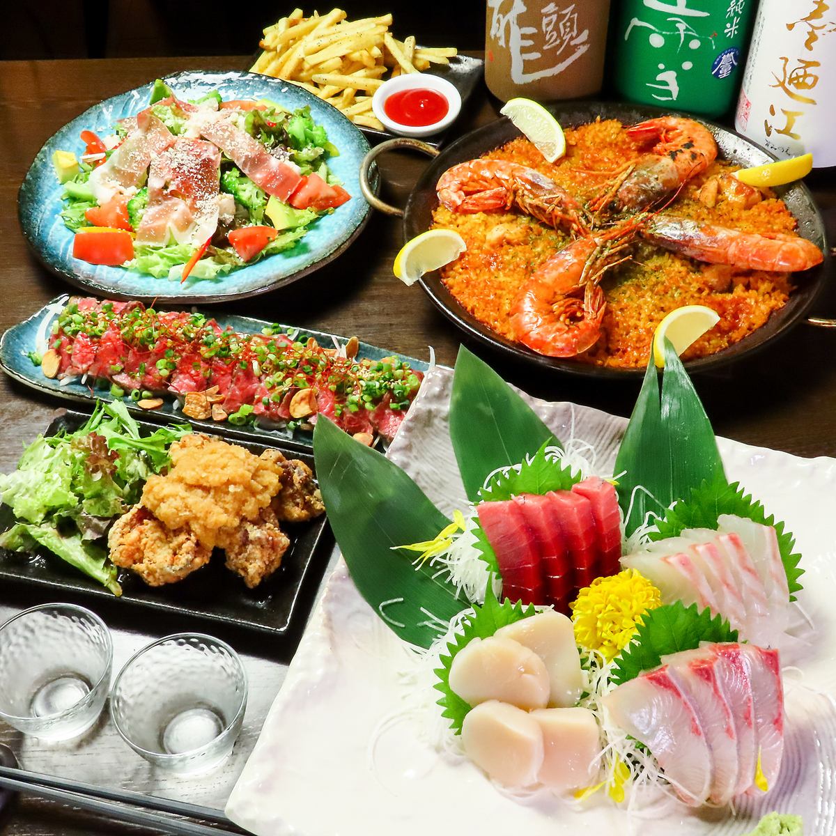 海鮮コース　3時間飲み放題！楽しい、美味しいを両方どうぞ！