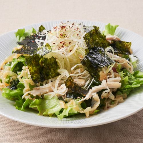 コリコリくらげと蒸し鶏のチョレギサラダ