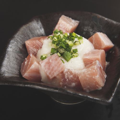 Chopped tuna grated yam