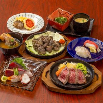 For welcoming and farewell parties♪ [One dish per person] 5-item Hyuga-Nada dish with red sea bream, charcoal-grilled local chicken, and Miyazaki beef course for 2 hours + all-you-can-drink \5,000