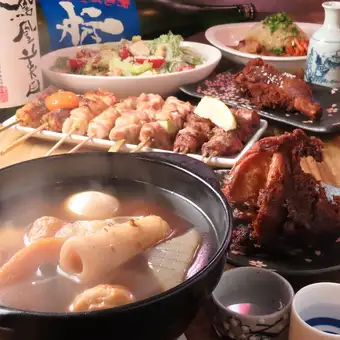 【6名様～ご予約OK】焼鳥盛り合わせに宮の唐揚げ、〆の蕎麦等全5品2H飲み放題付き！5000円