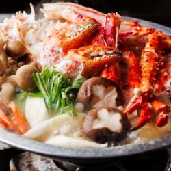【冬季限定】豪快400g!!蟹一心の旨出汁タラバ蟹鍋《2~3人前》