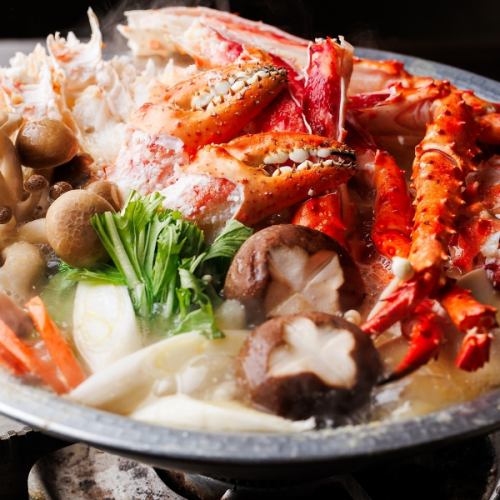 【冬季限定】豪快400g!!蟹一心の旨出汁タラバ蟹鍋《2～3人前》