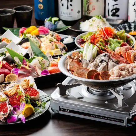 日本酒付き【痛風コース】痛風牡蠣と贅沢痛風鍋をご堪能！２時間飲み放題付き6000円〈全8品〉