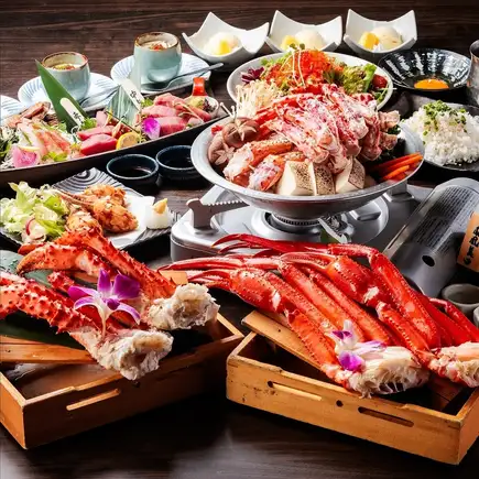 日本酒付き【蟹宴コース】ズワイ蟹とタラバ蟹を味わい尽くす！3時間飲み放題付き8000円〈全9品〉