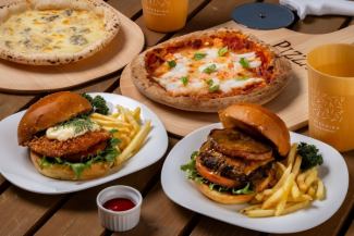 ・蓼科バーガー2種・グラマラスダイニングピッツァ3種