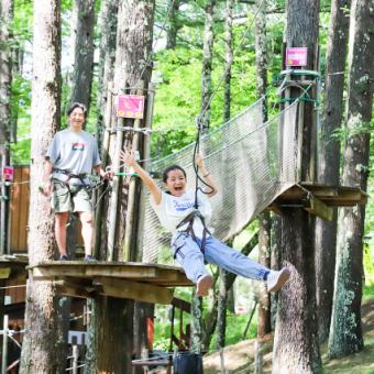 樹上アスレチック体験付〇アドベンチャコース】アウトドアBBQプラン