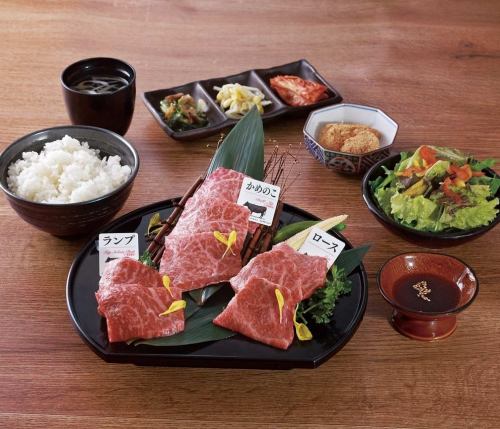 점심 시간은 유익한 검은 털 일본소의 불고기 밥