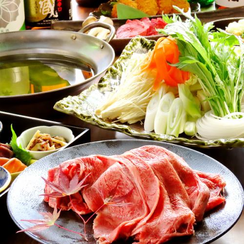 "Shabu-shabu course" with 7 dishes including Kuroge Wagyu Kurashita shabu-shabu and 2 kinds of fresh fish, with 2 hours of all-you-can-drink