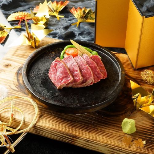[Lunch Only] Five-course meal including domestic beef grilled on a hot stone, appetizers in a treasure box, and fried food. 'Kyo' set with 2 hours of all-you-can-drink for 5000 yen.