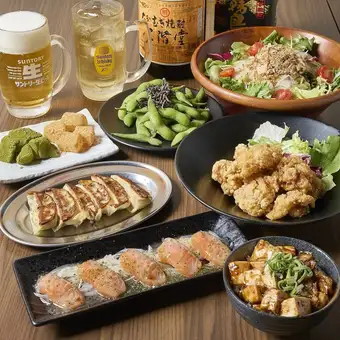 [Weekdays 3H] All-you-can-drink draft beer x 7 dishes. Try our "Trial Course" for a casual start! *2H on Fridays, Saturdays, and the day before holidays. Weekend surcharge: 550 yen.