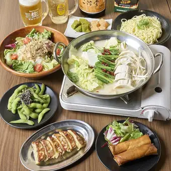 [Weekdays 3H] All-you-can-drink draft beer x 7 dishes, including gyoza hot pot! "Beginner Course" *Fri, Sat, and the day before holidays: 2H, Weekend surcharge: 550 yen
