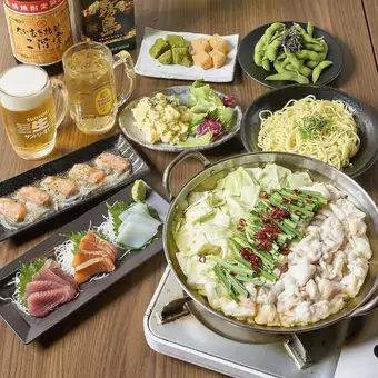 [Weekdays 3H] All-you-can-drink draft beer x 7 dishes including seafood and motsunabe (offal hot pot) "Banquet Course" *2H on Fridays, Saturdays, and the day before holidays, weekend surcharge of 550 yen
