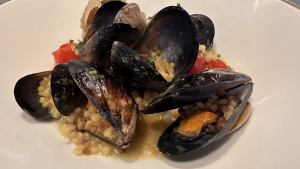 Sardinian specialty!! Fresh shellfish fragula