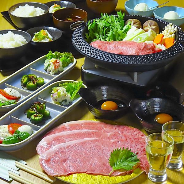 【宴会に最適】特製の割り下で煮込む最上級A5和牛！＜すき焼きコース＞※120分飲み放題+2500円