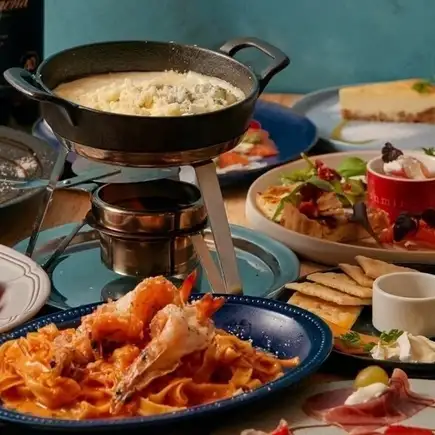 [120-minute all-you-can-drink included] Cheese fondue & premium pork! Satisfying course 4000 yen