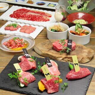 【歓送迎会コース】肉前菜や肉寿司、各種焼肉など全17品2時間飲み放題付 8000円(税込)