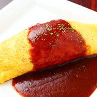 Omelet rice ketchup