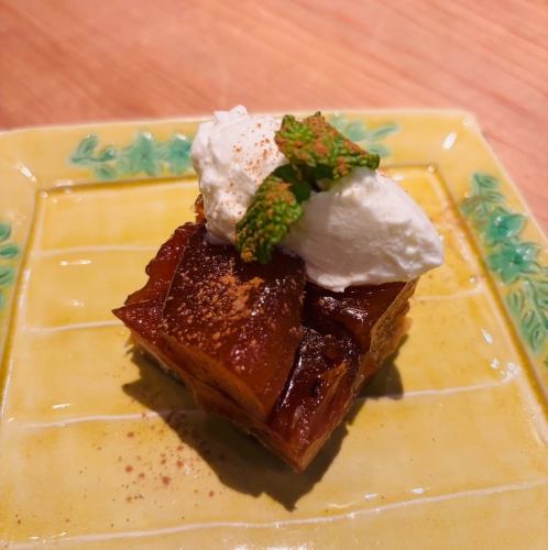 おばんざい　野菜と飯山産ブランドポークみゆき豚を使った肩ロース炭焼きとバラ肉を使った角煮