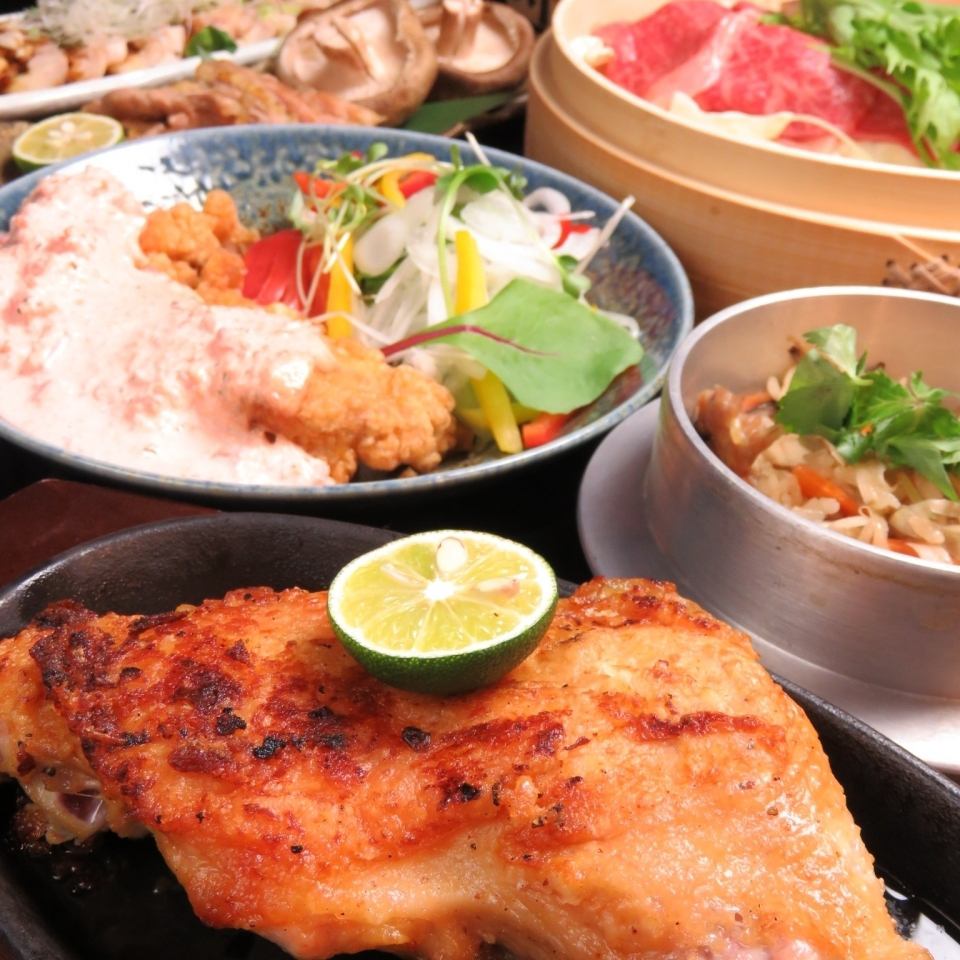 徳島の旨いもんが味わえる店！名物 一鴻の骨付き阿波尾鶏を宴会でお楽しみ下さい！