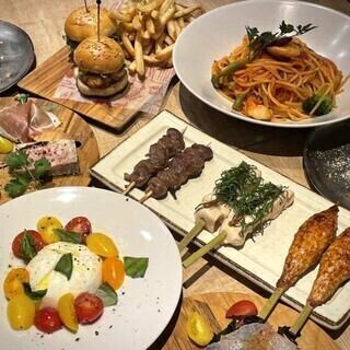 【創作イタリアンコース 焼鳥付】5000円　※別途飲み放題 追加OK♪