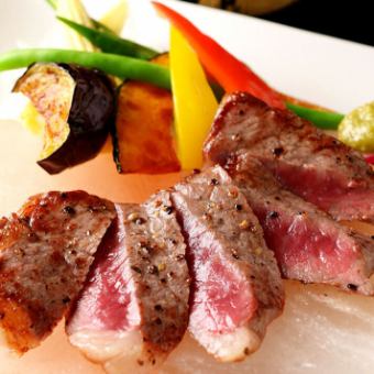 ★Wedding and farewell party Wagyu beef steak with steamed vegetables and fresh fish sashimi etc. [Wagyu beef steak course] 8 dishes 6,000 yen FD included tax included