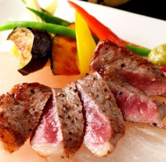 ★Wedding and farewell party Wagyu beef steak with steamed vegetables and fresh fish sashimi etc. [Wagyu beef steak course] 8 dishes 6,000 yen FD included tax included