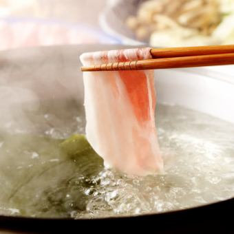 ★Welcome/farewell party★Famous Shurei Pork Pork and Green Onion Shabu-Shabu with Fresh Fish Sashimi◇【Shurei Pork Shabu-Shabu Banquet Course】6,000 yen (including FD and tax)