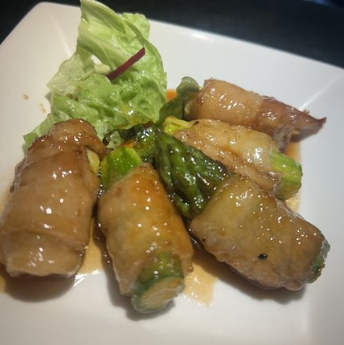 アスパラと豚肉の甘辛巻き