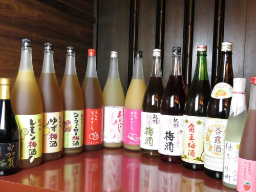Plum wine, authentic fruit wine, sweet potato, barley, rice, awamori, etc.