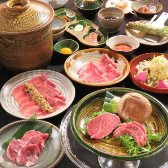 伊吹コース◆あか牛の特選希少部位盛り合わせと名物生ハンバーグがついたスペシャルコース