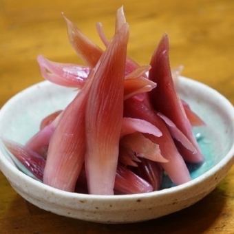 Sweet and sour pickled Zingiber mioga