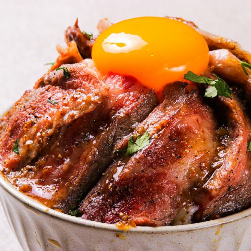 筑波牛のサーロインステーキライス