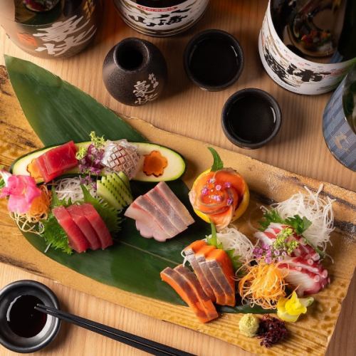 【5000円コース】3h飲み放題+鶏と鴨の刺身風、海鮮ちらし等9品※金土祝前2時間制<新年会>