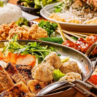 11/10～【忘新年会☆バラエティコース】炙り鶏白湯鍋を含む<全7品>2時間飲み放題付4000円(税込)
